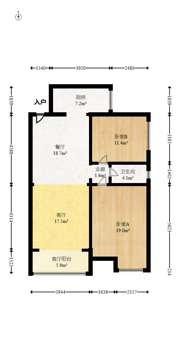 鑫远和城(一、二期) 2室2厅1卫 82.0万 鑫远和城(一、二期) 2室2厅1卫 82.0万户型图