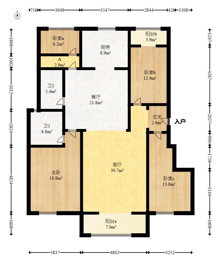 华润桃源里 4室2厅2卫 105.0万 华润桃源里 4室2厅2卫 105.0万户型图