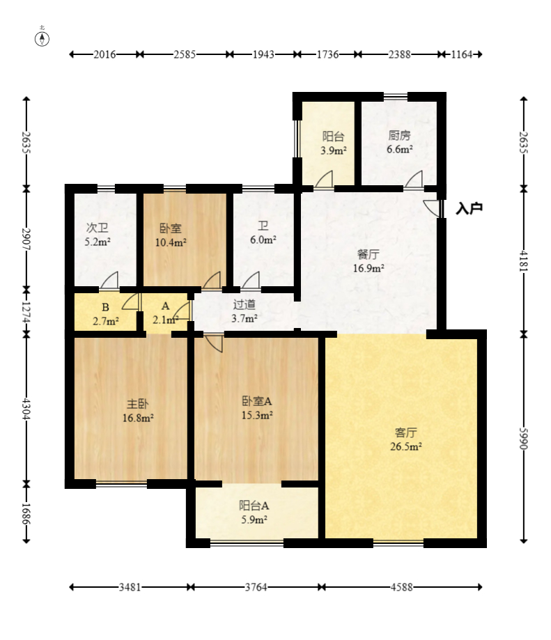 筑梦园 3室2厅1卫 79.8万 筑梦园 3室2厅1卫 79.8万户型图