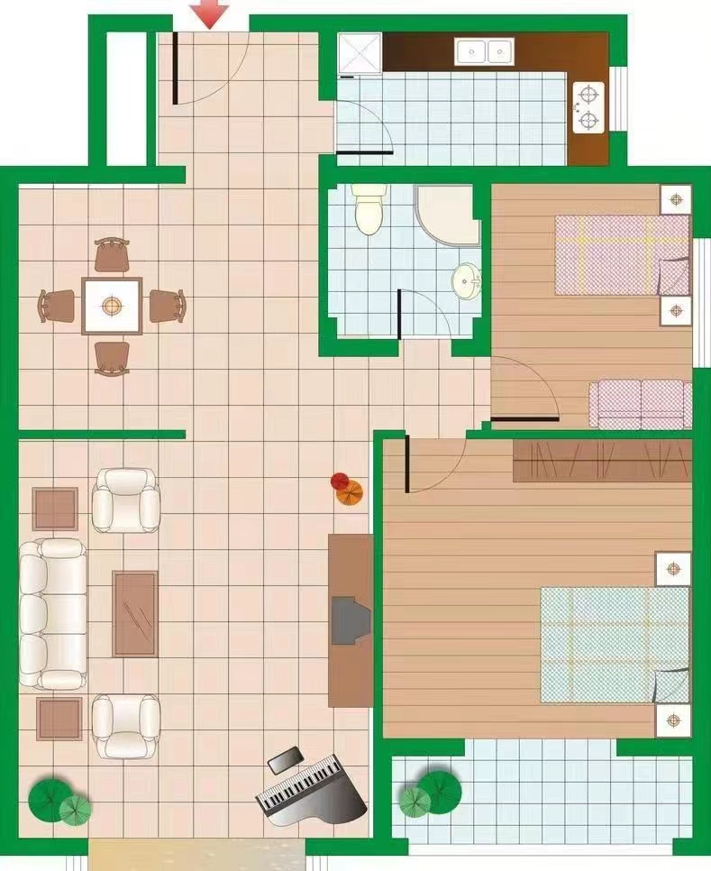 湖南省机械局宿舍（东茅街30号）  2室1厅1卫   2700.00元/月室内图1