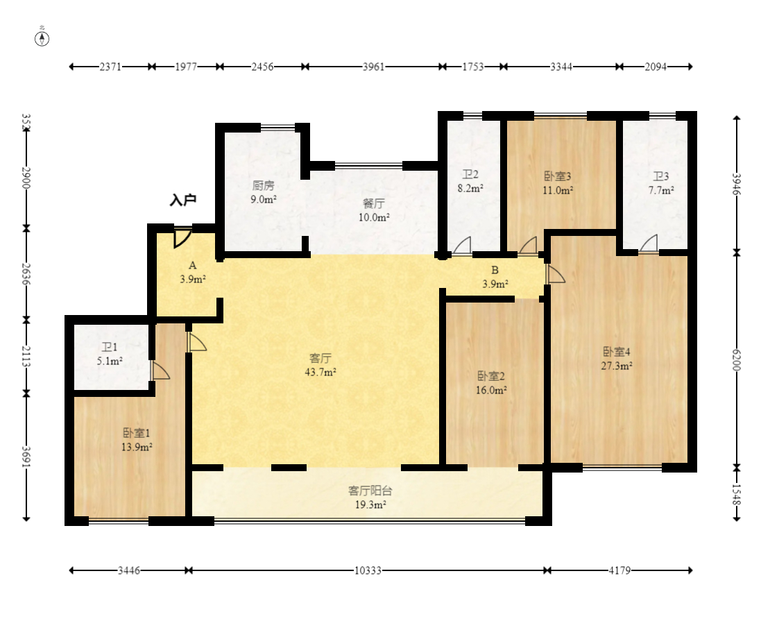 中建钰和城  4室2厅3卫    260.0万 中建钰和城  4室2厅3卫    260.0万户型图