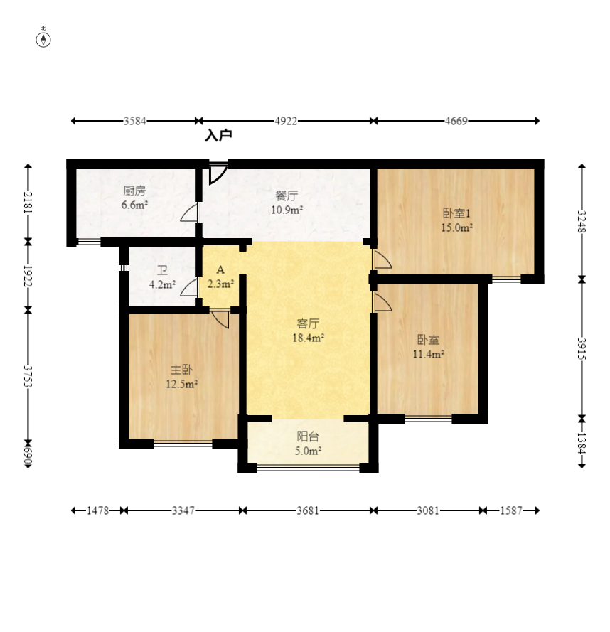 运达锦绣广场  3室2厅1卫    134.8万 运达锦绣广场  3室2厅1卫    134.8万户型图
