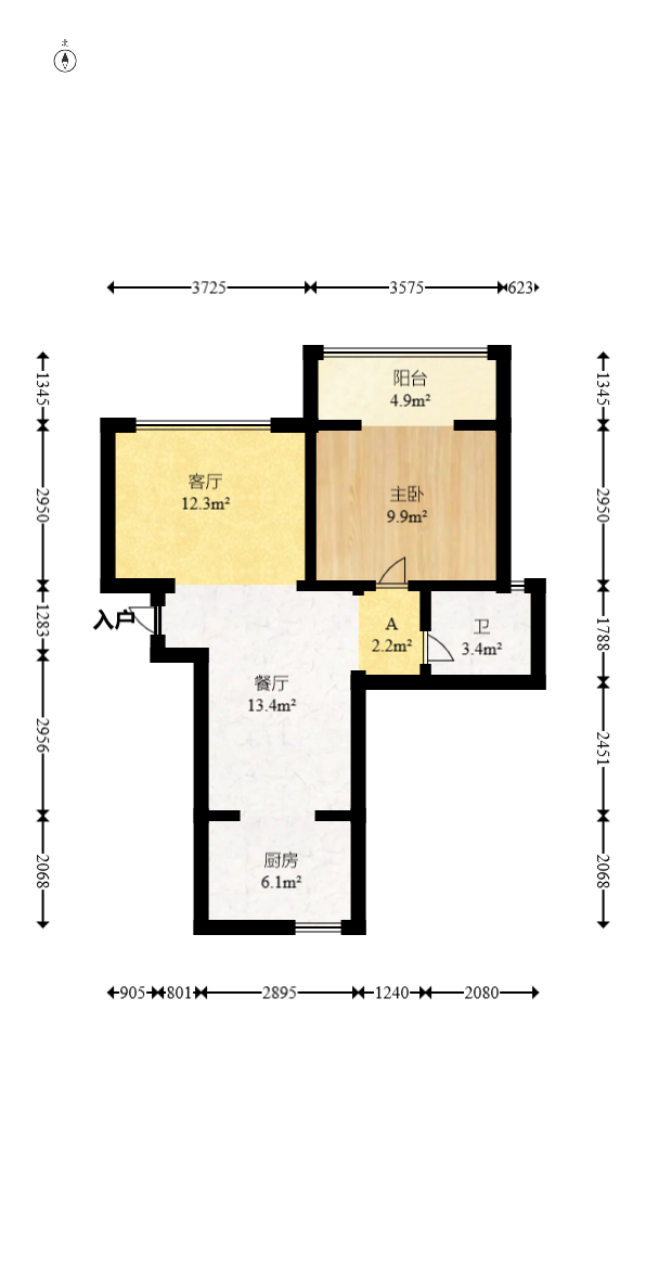 水渡家园 3室1厅1卫 42.0万 水渡家园 3室1厅1卫 42.0万户型图