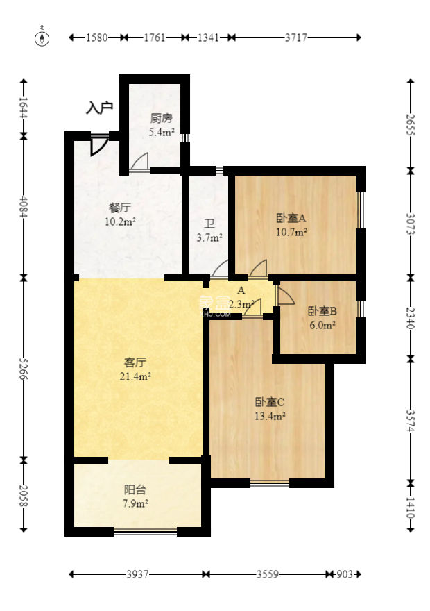 鑫天格林香山  3室2厅1卫   55.00万