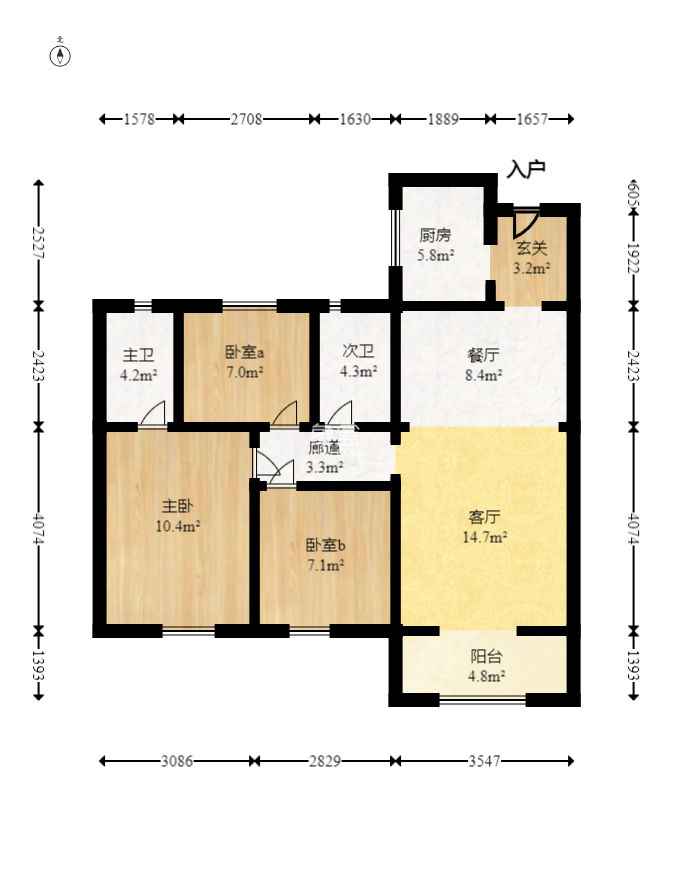 梅溪枫林  3室2厅2卫   130.00万