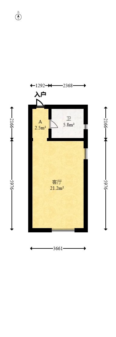 佳兆业云顶梅溪湖（佳兆业梅溪荟）  1室1厅1卫   35.00万室内图1