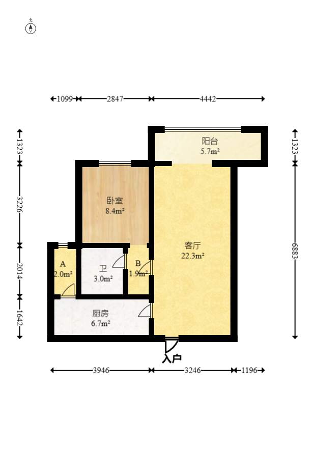 勤诚达新界  3室2厅1卫    69.8万 勤诚达新界  3室2厅1卫    69.8万户型图