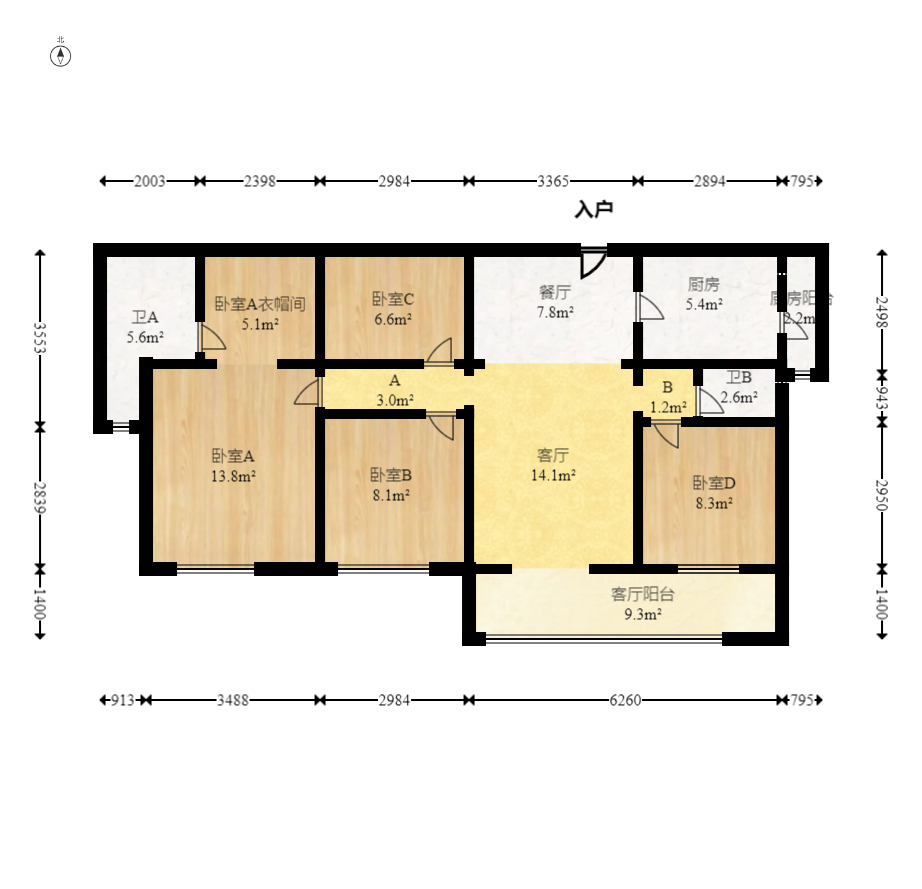 协信星澜汇 4室2厅2卫 120.0万 协信星澜汇 4室2厅2卫 120.0万户型图