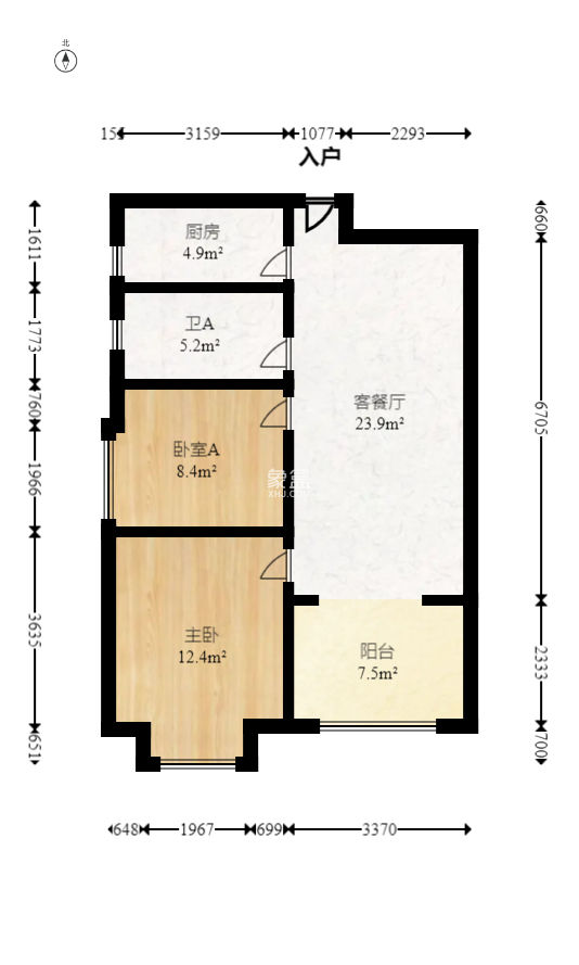 蘭亭都薈（璟峰苑）  2室2廳1衛(wèi)   106.00萬