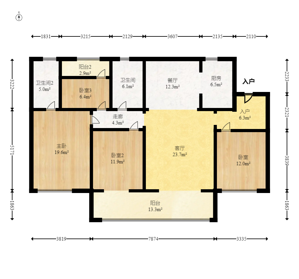 美的云樾 4室2厅2卫 180.0万 美的云樾 4室2厅2卫 180.0万户型图
