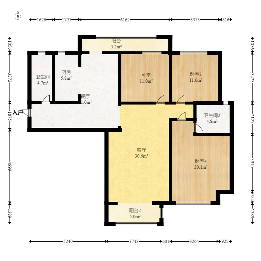 东岸梅园小区  3室2厅2卫   81.60万室内图1