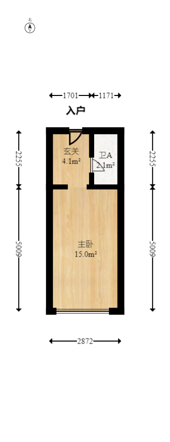 保利天禧EF区  1室1厅1卫   45.00万室内图1