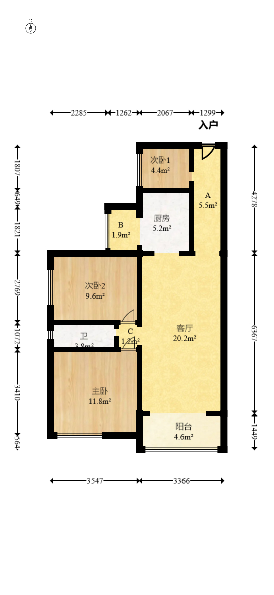 恒基凯旋门一二期  3室2厅1卫    65.8万 恒基凯旋门一二期  3室2厅1卫    65.8万户型图