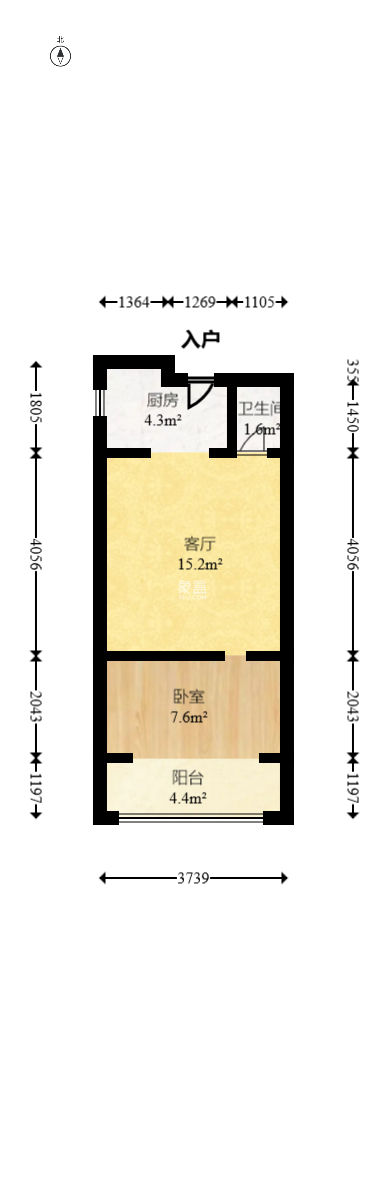 星语林名园  1室1厅1卫   28.00万