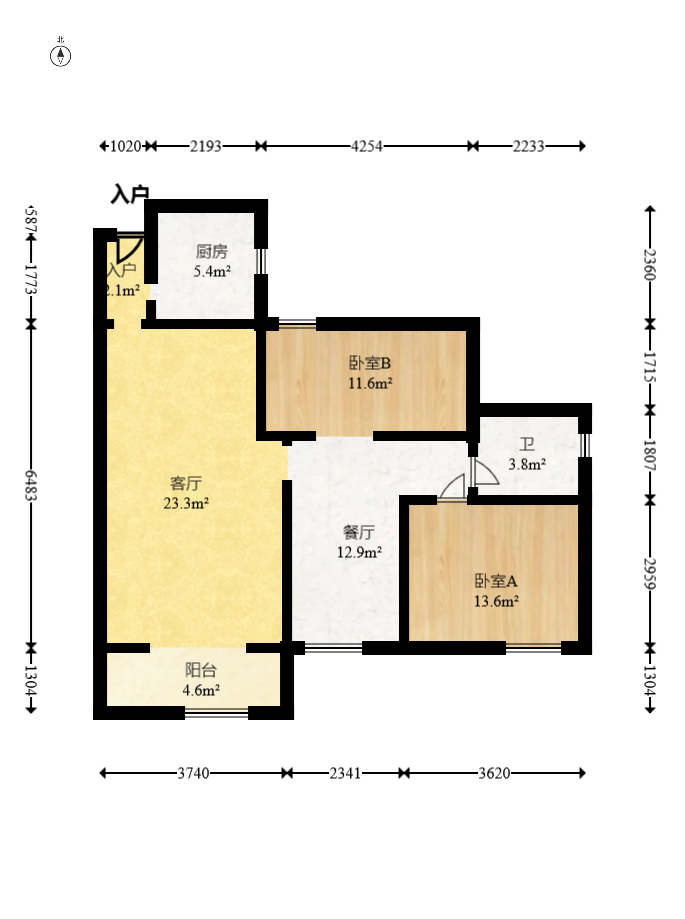 高信向日葵  4室2厅2卫    129.0万 高信向日葵  4室2厅2卫    129.0万户型图