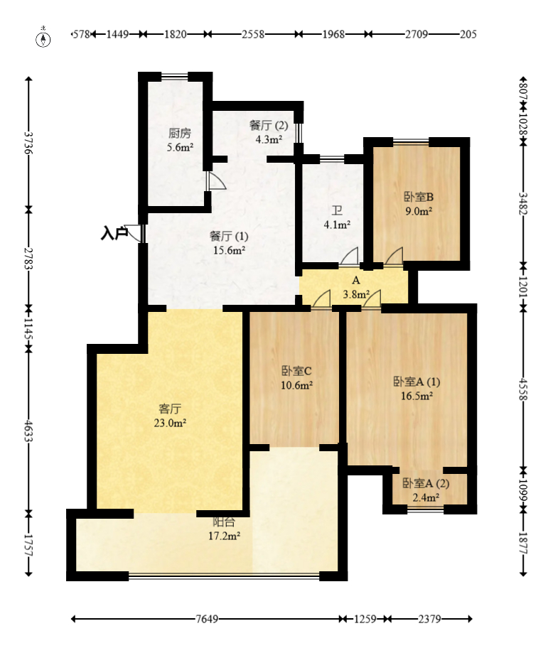 西子湖畔沃府 3室2厅2卫 118.0万 西子湖畔沃府 3室2厅2卫 118.0万户型图