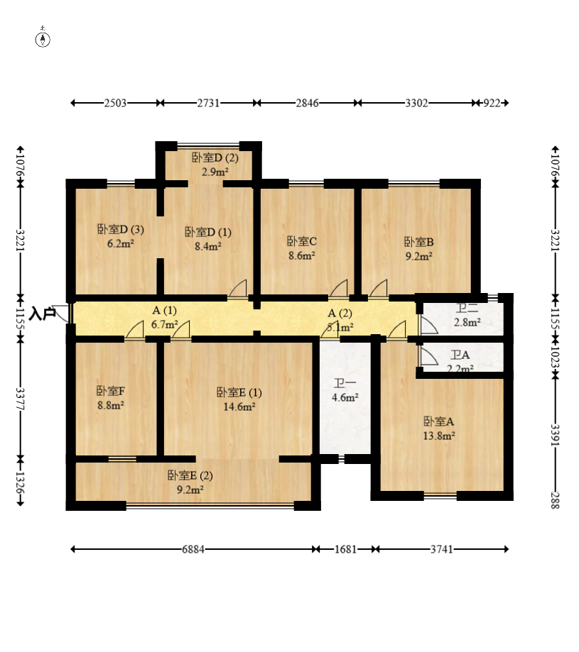 中建梅溪湖中心 4室2厅2卫 180.0万 中建梅溪湖中心 4室2厅2卫 180.0万户型图