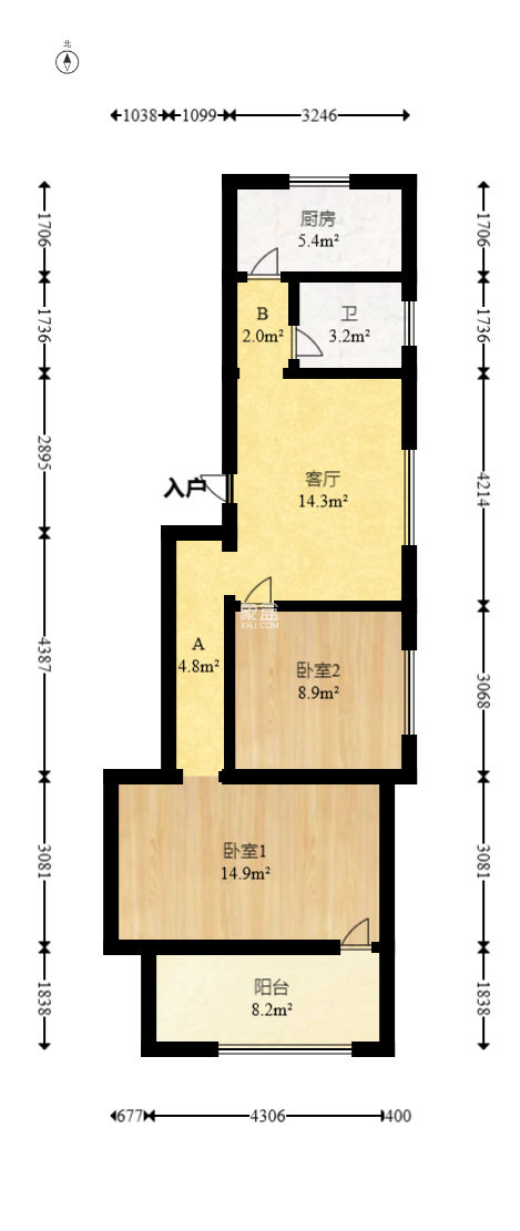 仁和家园  2室1厅1卫   46.50万