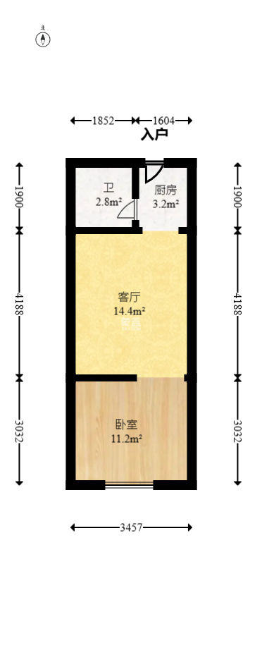塞纳公馆  1室1厅1卫   30.00万