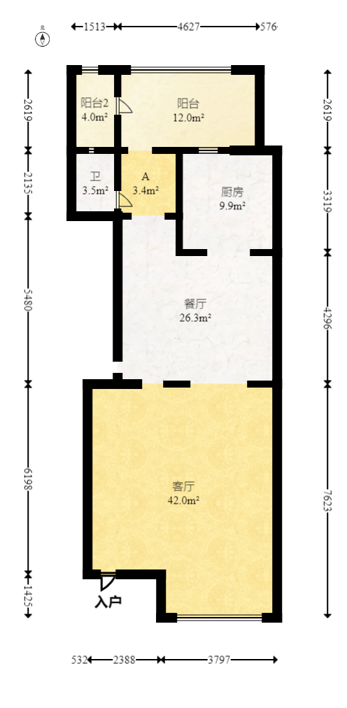 卓越蔚蓝海岸二期  6室3厅5卫   880.00万室内图1