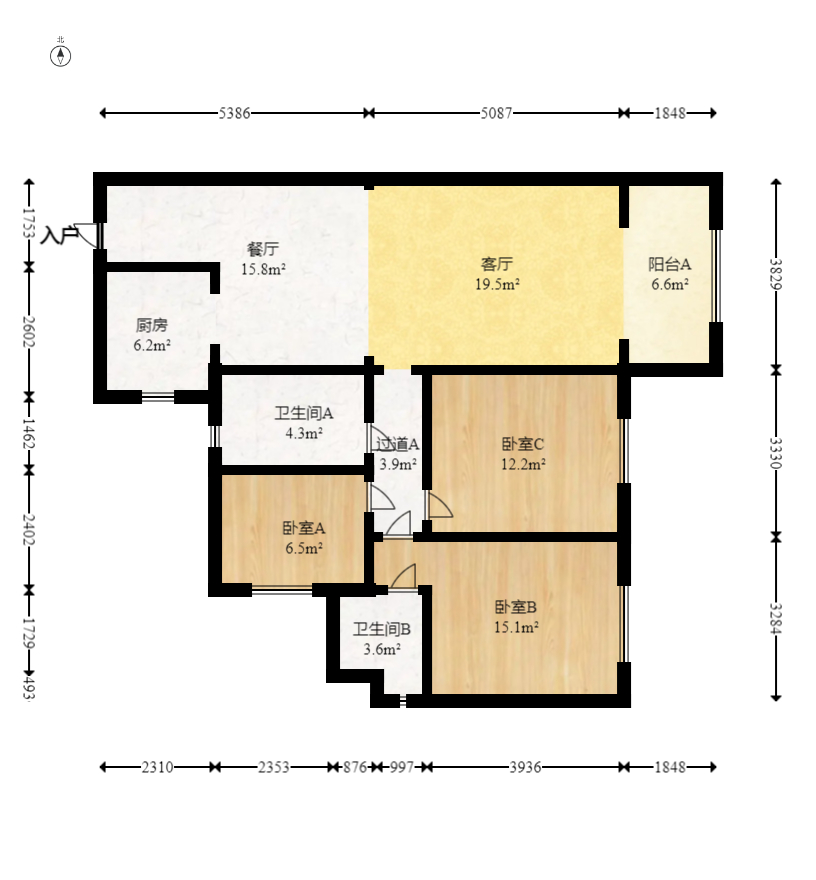 保利茉莉公馆 3室2厅2卫 145.0万 保利茉莉公馆 3室2厅2卫 145.0万户型图