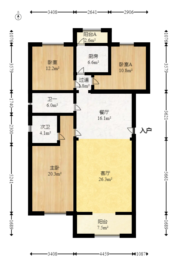 卧龙居国际村  3室2厅2卫    85.0万 卧龙居国际村  3室2厅2卫    85.0万户型图