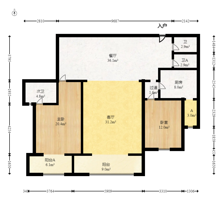 星邮公寓 4室2厅2卫 153.8万 星邮公寓 4室2厅2卫 153.8万户型图