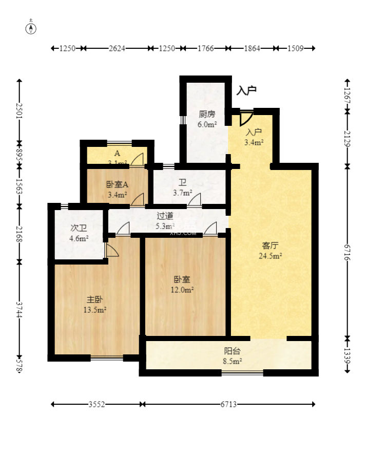 中梁正榮府  3室2廳2衛(wèi)   79.80萬(wàn)