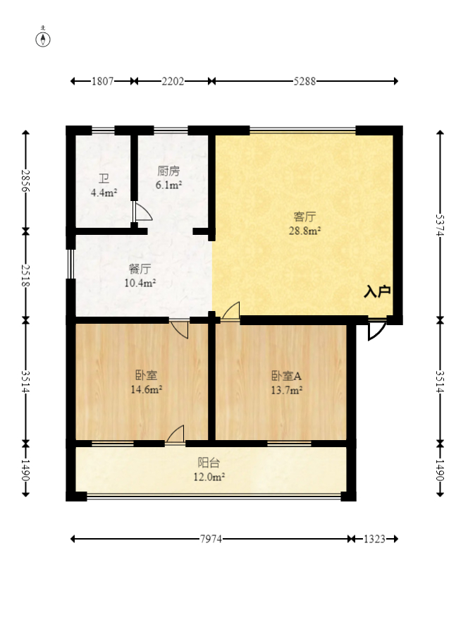 湖南省化工汽车运输公司宿舍（开福路17号）  2室1厅1卫   70.00万室内图1
