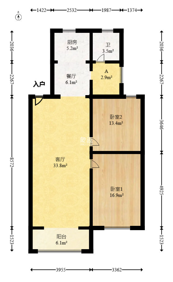 富绿新村  2室2厅1卫    48.0万