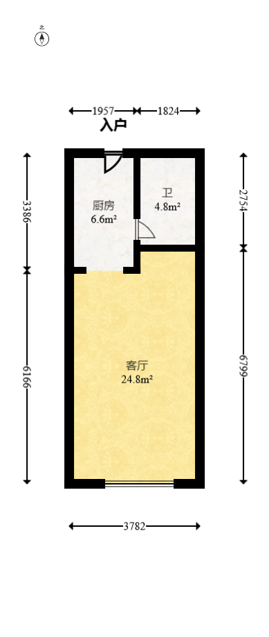 恒大清澜苑（恒大御景半岛四期）  1室0厅0卫   40.00万室内图1