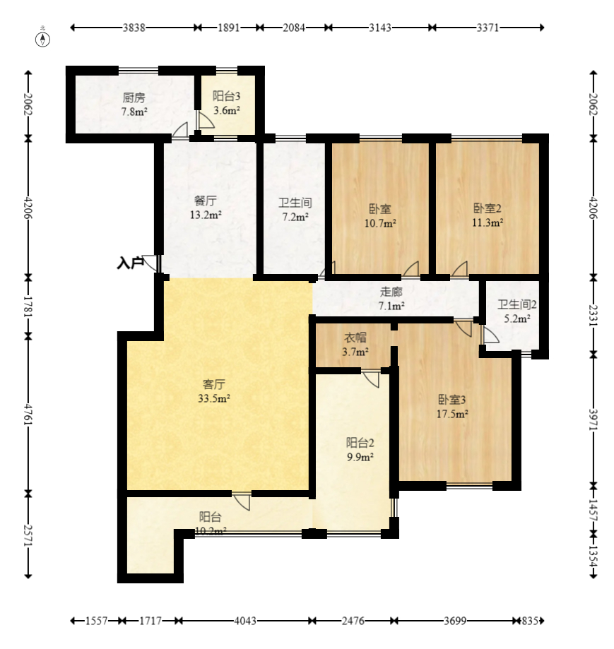 和泉嘉园  4室2厅2卫   89.80万室内图1
