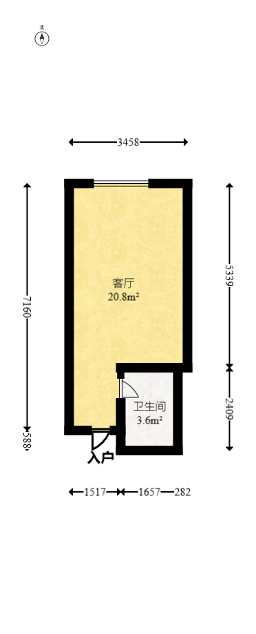 佐佑大厦  1室1厅1卫   15.80万室内图1