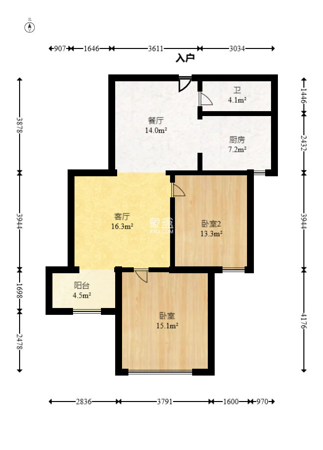 长房时代城  2室2厅1卫   78.80万