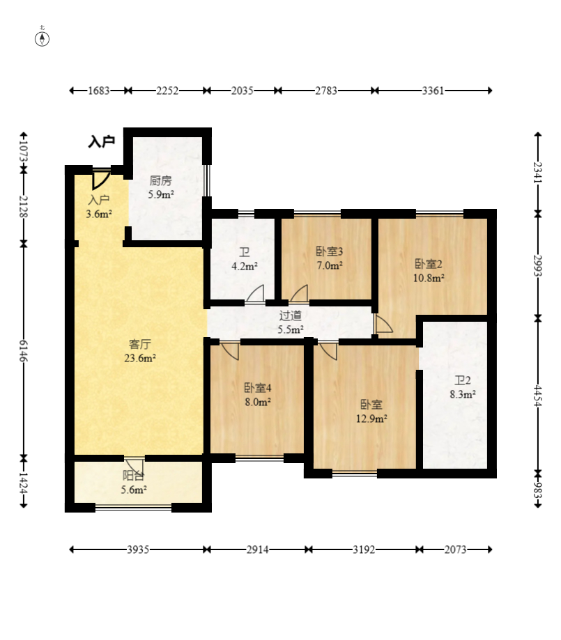 保利恒伟时光印象 4室2厅1卫 98.0万 保利恒伟时光印象 4室2厅1卫 98.0万户型图