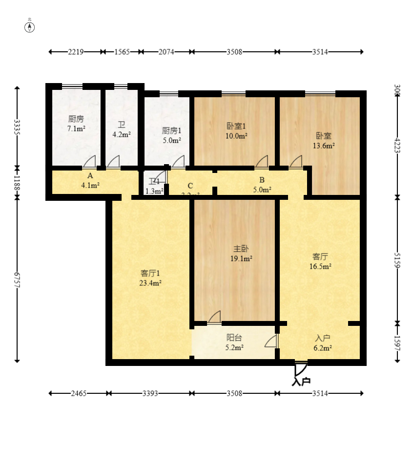 省商务厅宿舍 4室1厅2卫 86.8万 省商务厅宿舍 4室1厅2卫 86.8万户型图