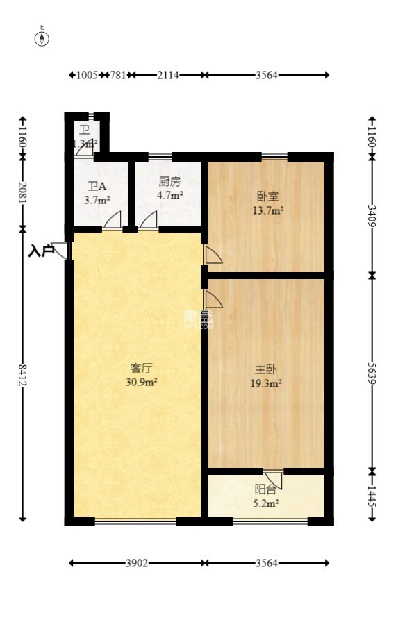 文艺路散盘  2室2厅1卫   70.00万