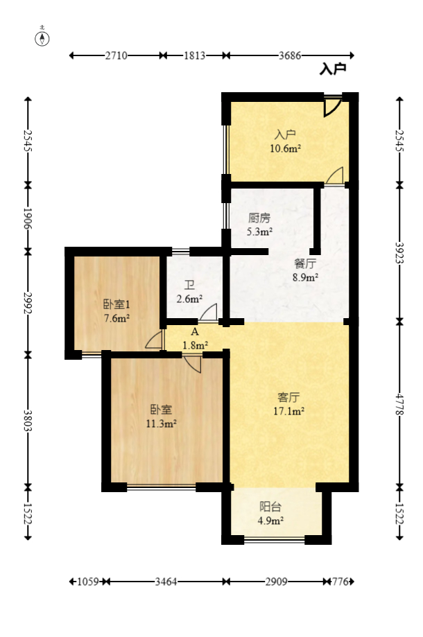 月亮湾草莓街区一、二期 3室2厅1卫 64.0万 月亮湾草莓街区一、二期 3室2厅1卫 64.0万户型图