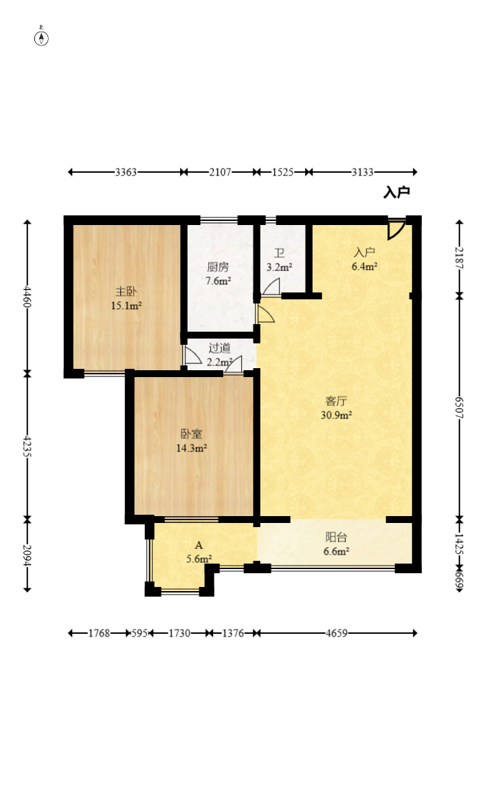 湘绣城 2室2厅1卫 56.0万 湘绣城 2室2厅1卫 56.0万户型图