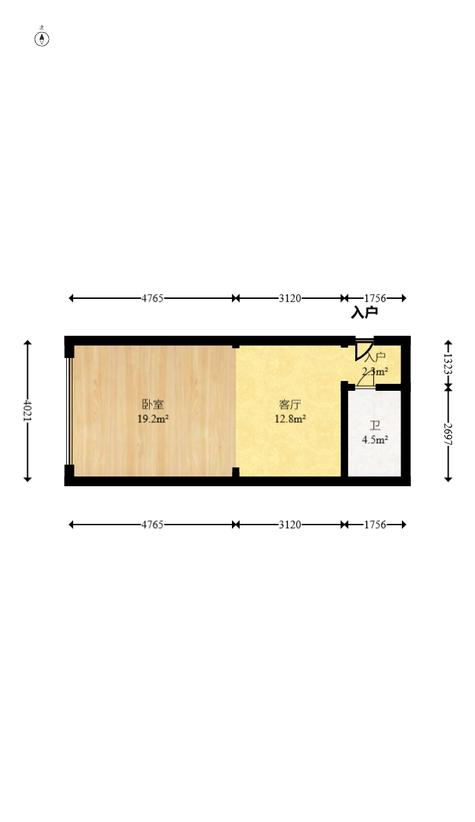 未来漫城 1室1厅1卫 42.0万 未来漫城 1室1厅1卫 42.0万户型图