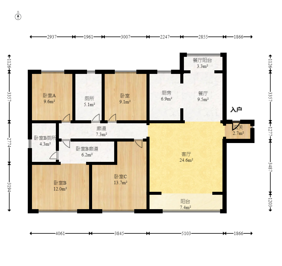 城发恒伟洋湖映2009  4室2厅3卫    179.0万室内图1