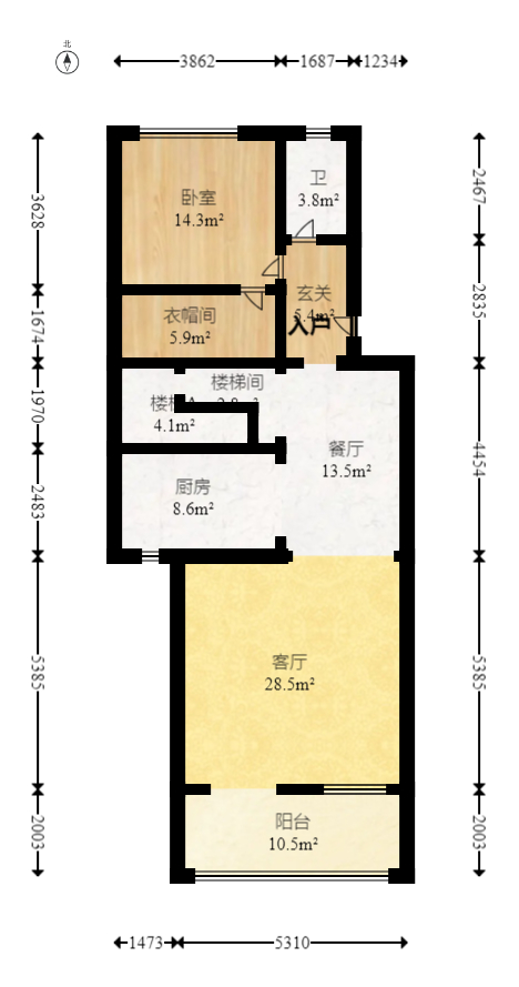 水云间  4室2厅3卫   328.00万室内图1