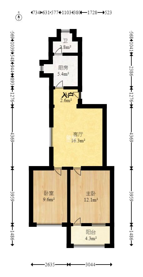 桐荫里社区  2室2厅1卫   45.60万