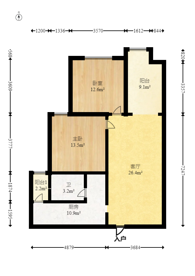 万象新天  3室2厅1卫    90.0万室内图1