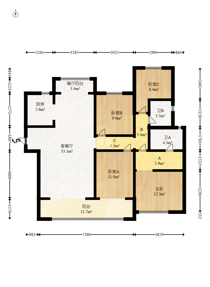 滨江府1913  4室2厅2卫    255.99万