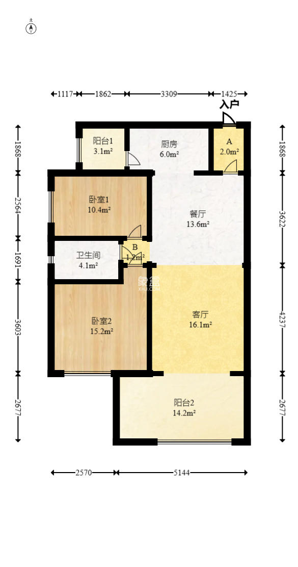 时代倾城五期  2室2厅1卫    88.0万 时代倾城五期  2室2厅1卫    88.0万户型图