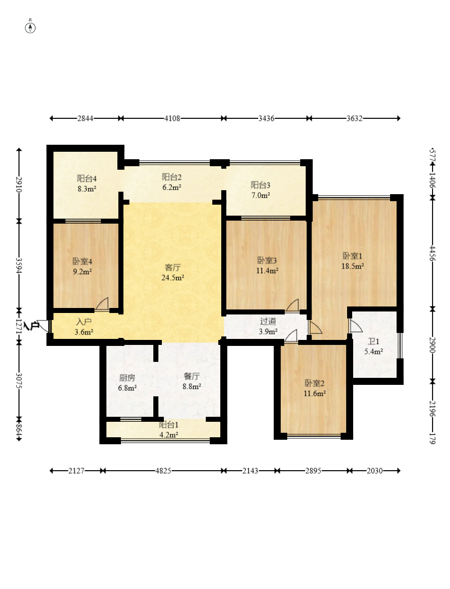 江南华府  4室2厅1卫    120.0万 江南华府  4室2厅1卫    120.0万户型图