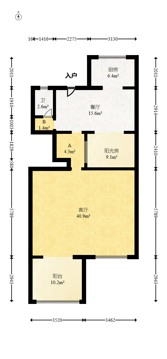 龙湾国际别墅  5室3厅2卫   290.00万室内图1