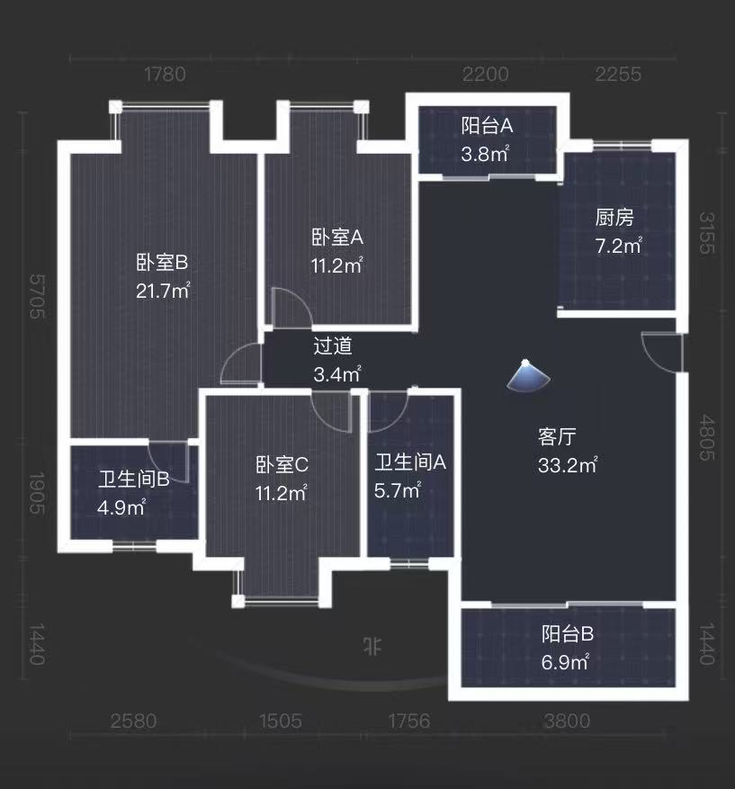 康桥美郡  3室2厅2卫    66.0万