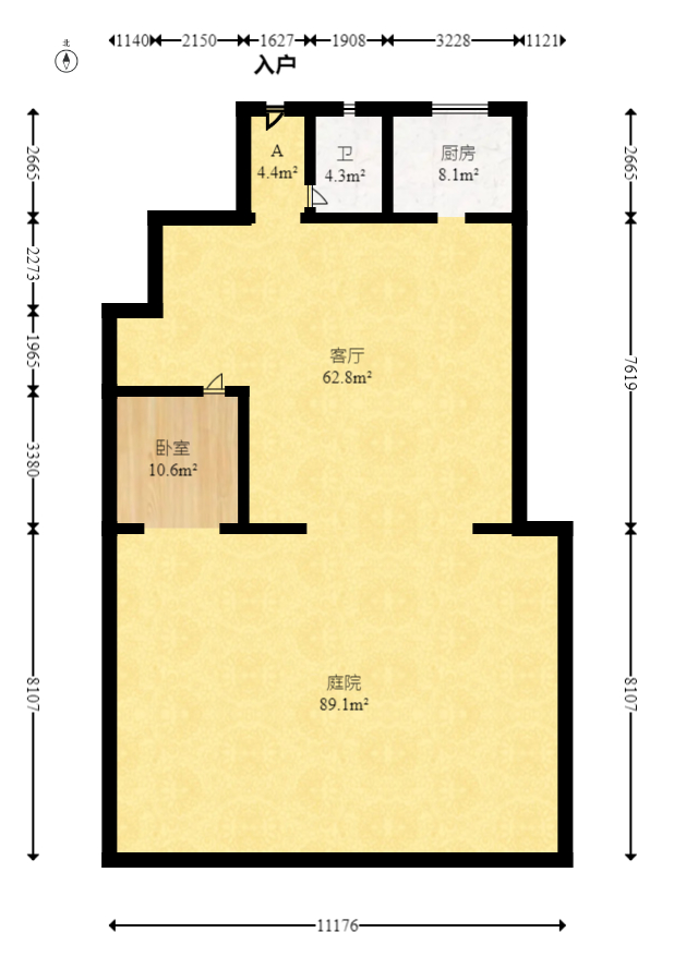 绿地麓湖郡  1室0厅0卫   500.00万室内图1